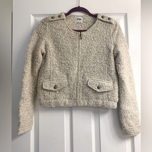 Zara wool zipper cardigan, size S